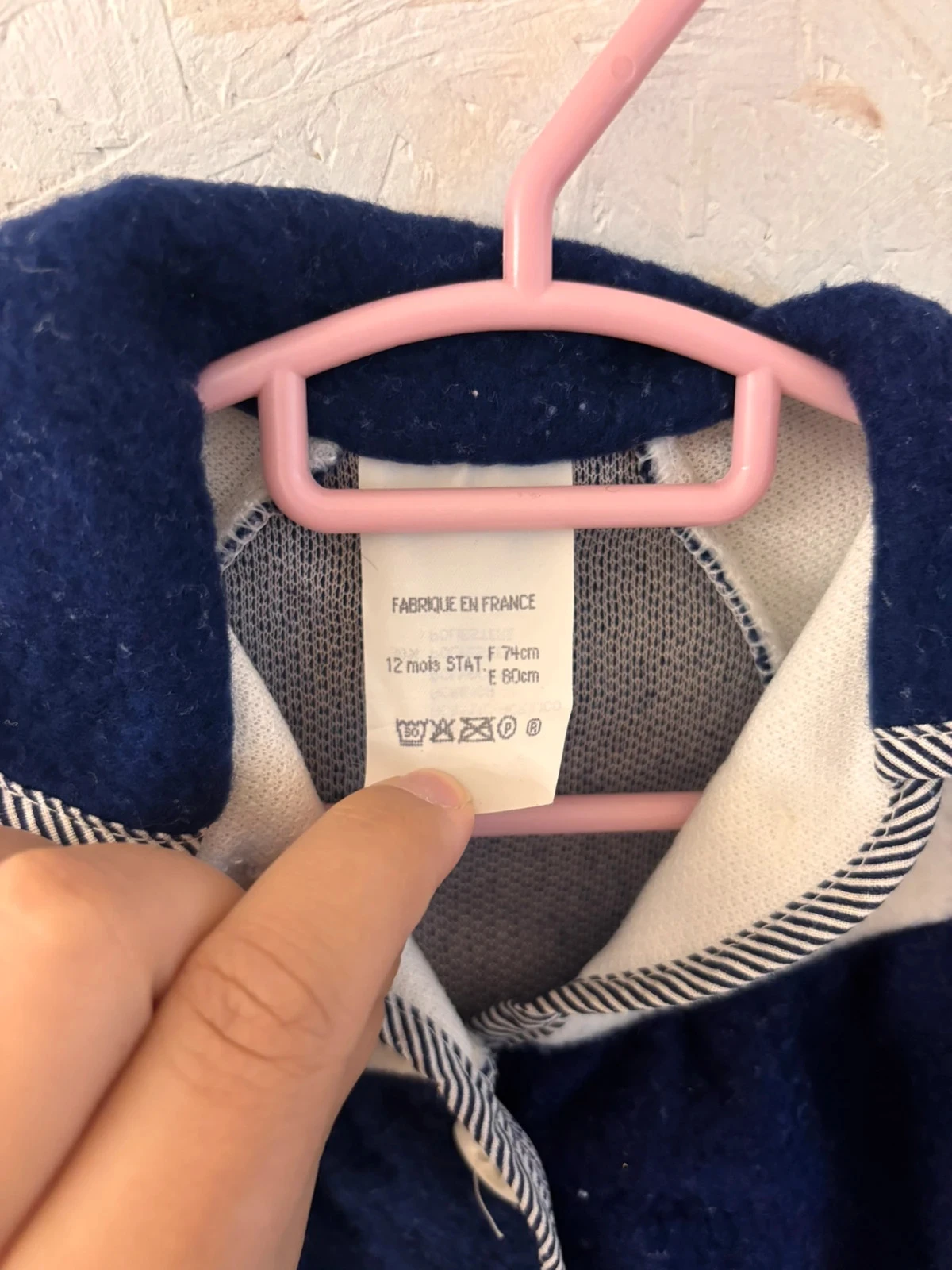 Navy blue & white vintage warm coat / Jacket – 12 months (74 cm) – photo 4